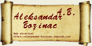 Aleksandar Božinac vizit kartica